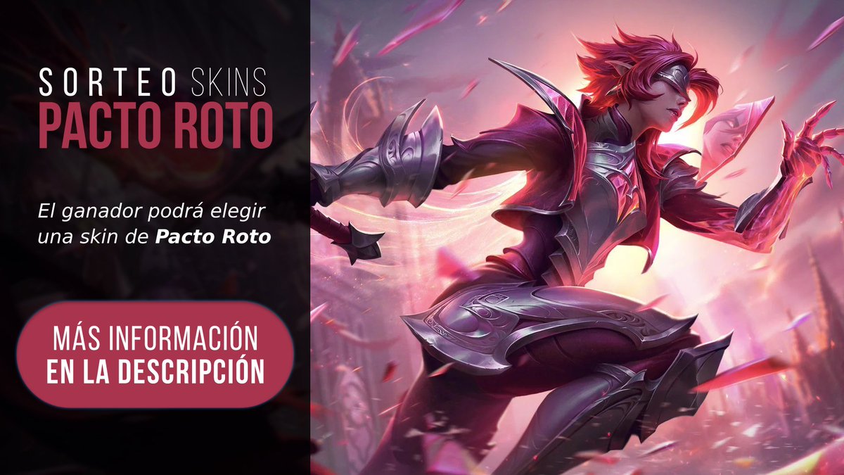 🔱 SORTEO SKINS PACTO ROTO 🔱

REQUISITOS:

➡️Follow <a href="/Ethruid/">𝐓𝐡𝐞 𝐑𝐮𝐢𝐧𝐞𝐝 𝐊𝐢𝐧𝐠</a>
➡️RT y FAV. 
➡️Menciona a 2 amigos

El sorteo finaliza el 18/03. El ganador podrá elegir la skin que desee de esta temática y se comunicará por stream: twitch.tv/ethruid