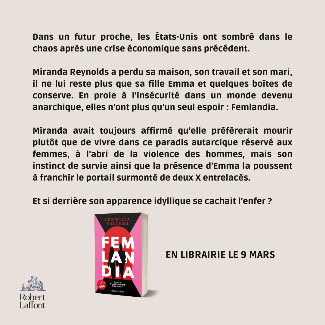 Après « Vox » et « QI », découvrez « Femlandia »le nouveau roman captivant et effrayant de Christina Dalcher, la reine de la dystopie ! 

En librairie le 9 mars chez <a href="/robert_laffont/">Robert Laffont</a> !