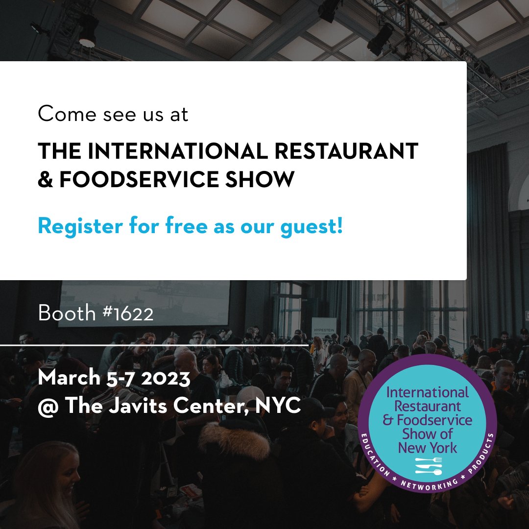Learn about the newest trends in hospitality at the International Restaurant &amp; Foodservice Show of New York (<a href="/TheFoodShows/">The Food Shows</a>) from March 5-7 @ The Javits Center!

You can meet us in person at booth #1622.

Register now for free using this link:
xpressreg.net/register/irfs0…

Code: EXH31
