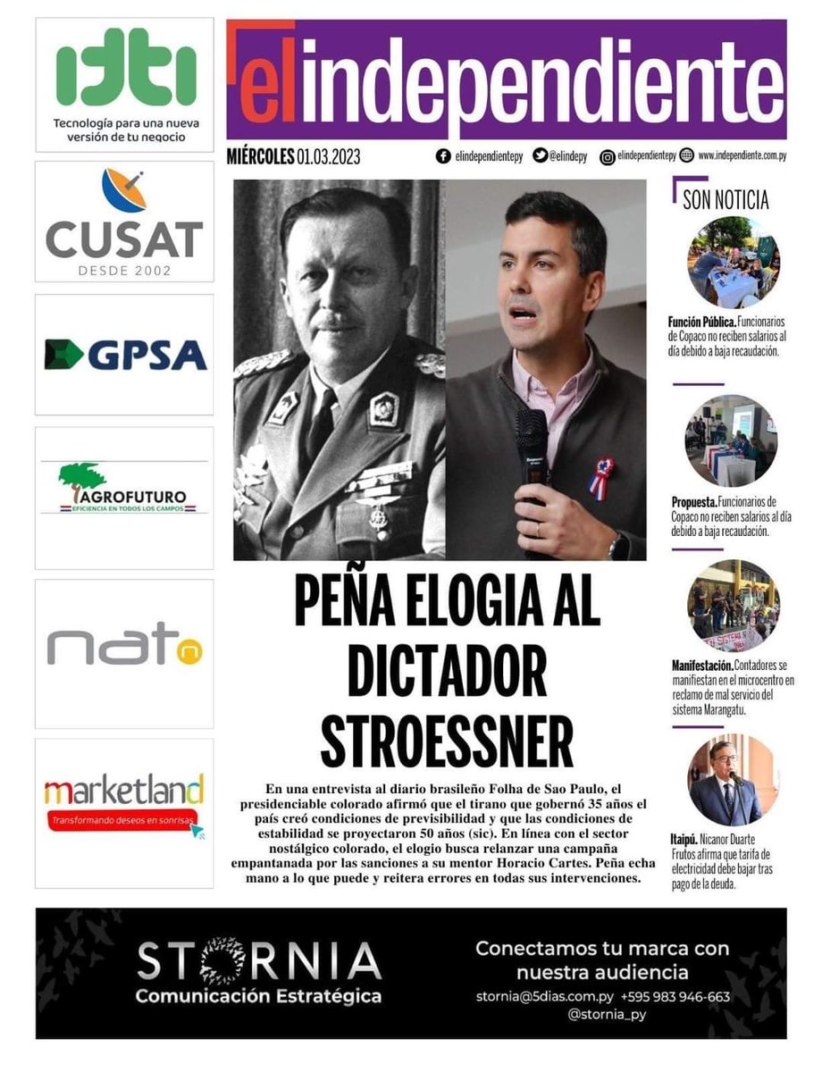 EfrainAlegre's tweet photo. Está claro que el modelo de Santiago Peña es el stronismo que tanto dolor causó al Paraguay. El 30 de abril también definimos entre el pasado y el futuro. El pasado de la tiranía y la mafia o un futuro con igualdad de oportunidades y libertad https://t.co/Y7wXa7iOhi