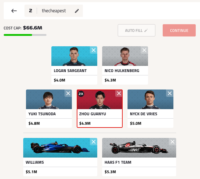 You haven't signed up for the #dirtyside #F1Fantasy league yet?  We have prizes at summer break and season end!  You can beat-up on Rob's team (likely pictured below).  League code is P8OAQDWEB02 - don't delay and please tell a friend!  #F1   

fantasy.formula1.com/en/leagues/joi…