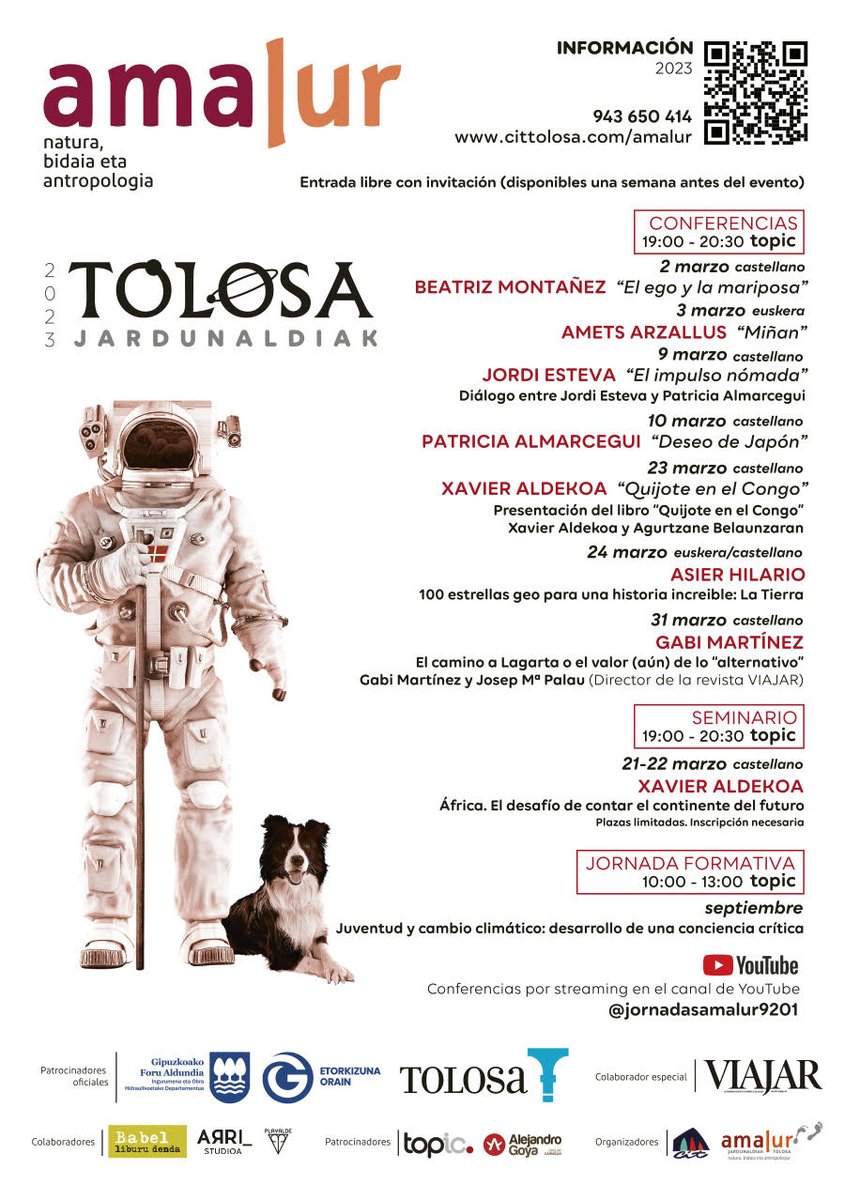 Durante el mes de marzo tendrá lugar la 17 edición de las Jornadas AMALUR. Mañana y el viernes con Beatriz Montañez y Amets Arzallus. Coge tu invitación (gratuitas) en topic.eus/entradas/. 
#amalur2023 #beatrizmontañez #ametsarzallus