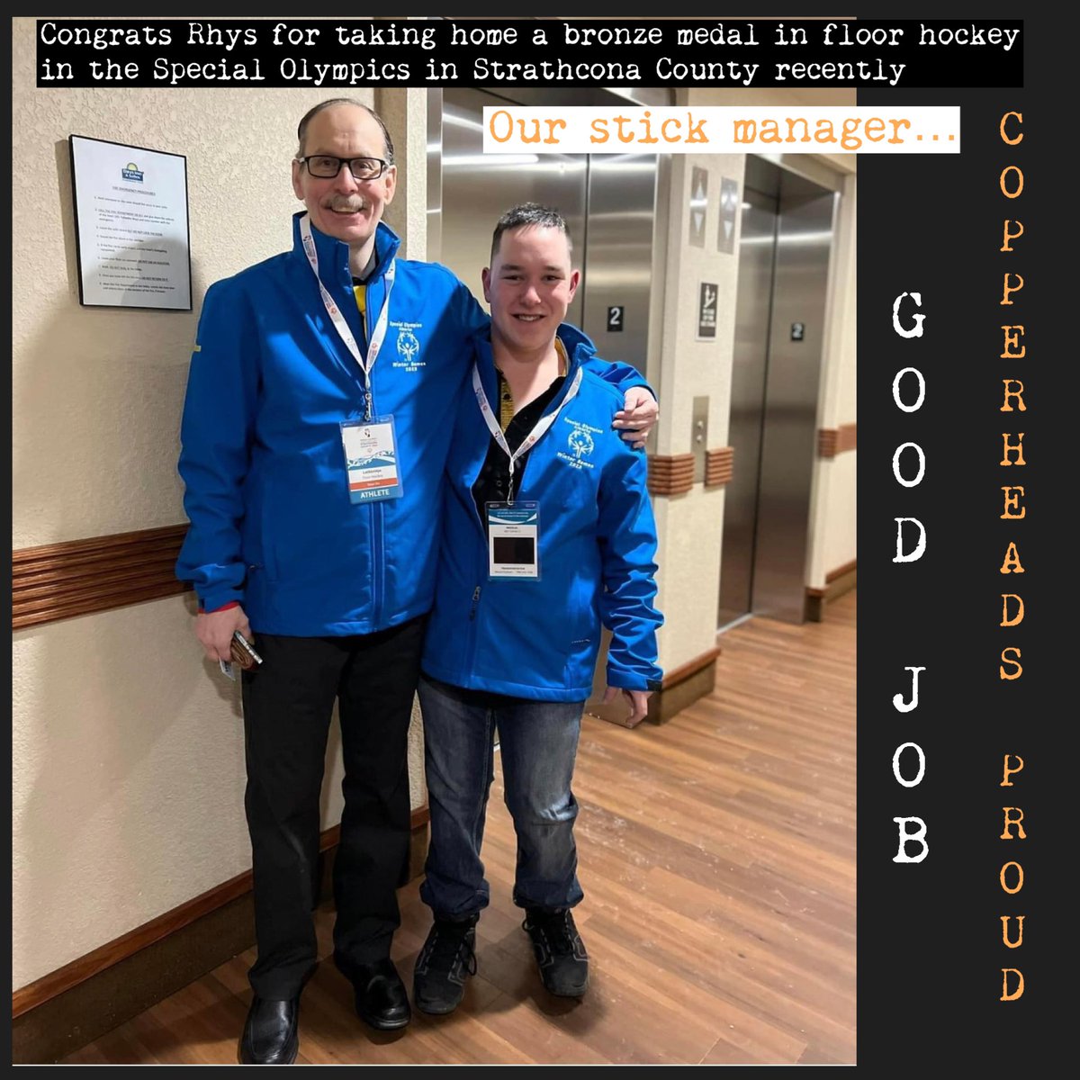 Congrats to our Stick Manager Rhys Beler in obtaining  a bronze medal at the Special Olympics for Floor Hockey recently!!!!