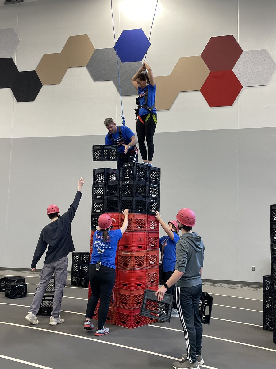 JoriBowen's tweet photo. D117 Crate Climbing Challenge! Thanks to @mikegedville and Adventure Ed for teaching us! #BeAStudent https://t.co/o5gZEpj7RM