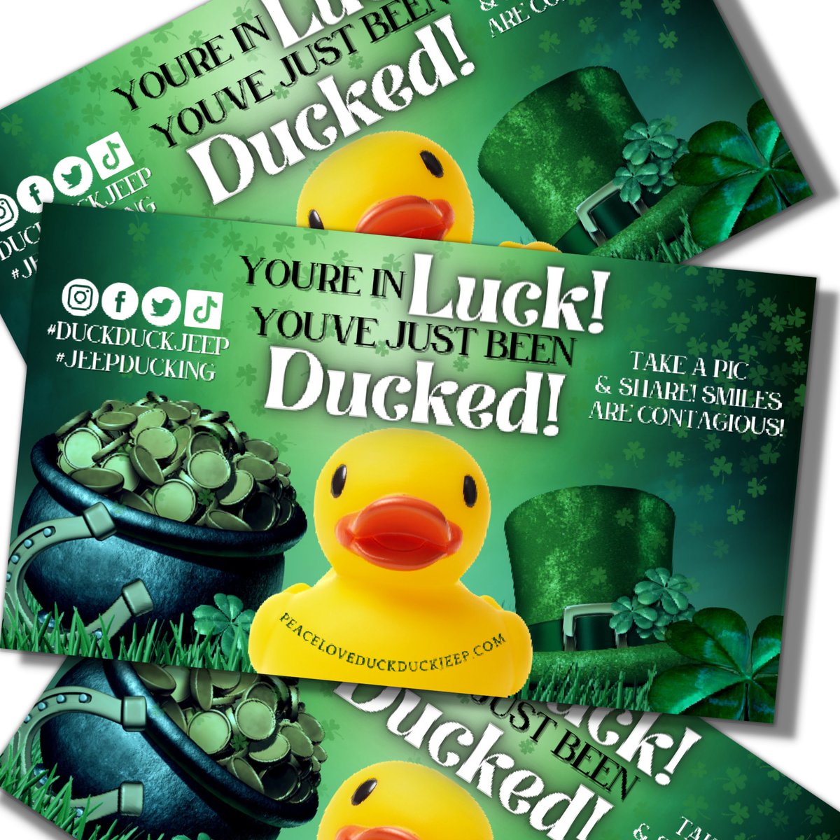peaceluvduck's tweet photo. Let the shenanigans begin! These and many more available in our shop now! Get your duck duck jeep tags in time for the lucky day! https://t.co/BT6F72ddDT
#duckduckjeep #jeepducking #ducktags #jeeptag #youvebeenducked #duckingjeeps #duckduckjeeptags #jeepduck #luckyducky https://t.co/f7ZRAhGxLi