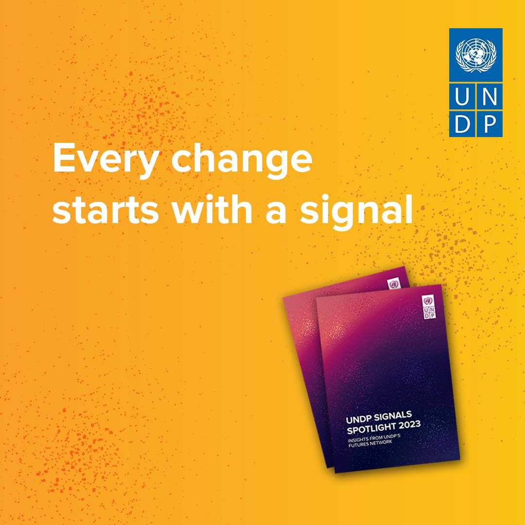 📣 We are launching the Signals Spotlight, the first of its kind, to highlight signals we are seeing, trends emerging and what they can mean for development.

Read the report here ➡️ go.undp.org/g9WK

#FutureSmartUNDP