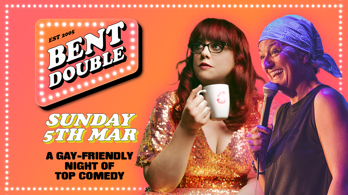 Our wonderfully inclusive comedy night Bent Double is back this Sun 5th Mar! 🧡 This month MC @zoelyons will be joined by @JodieMitchell_ @JoeSutherland_ and fantastic headliner @AngelaBarnes, one not to be missed! Grab tickets here👉bit.ly/3Ych3jp