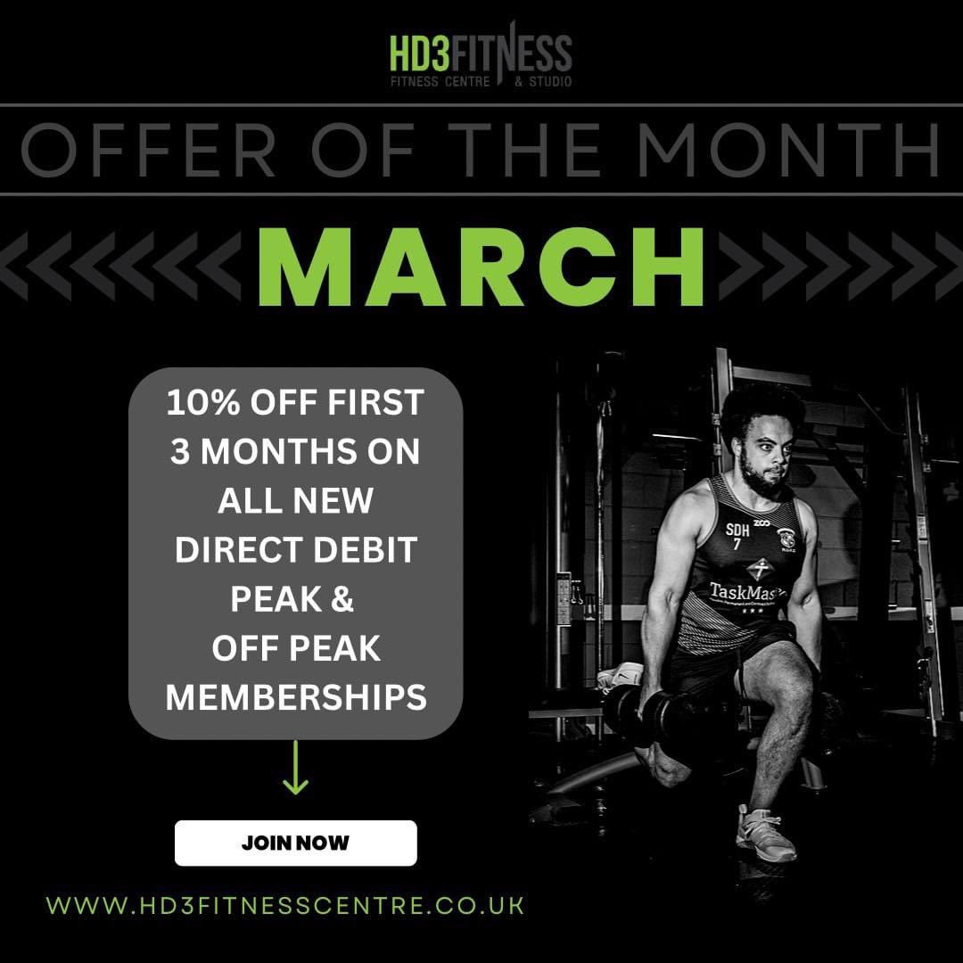 New month new offer…! Join online now! hd3fitnesscentre.com/index.php