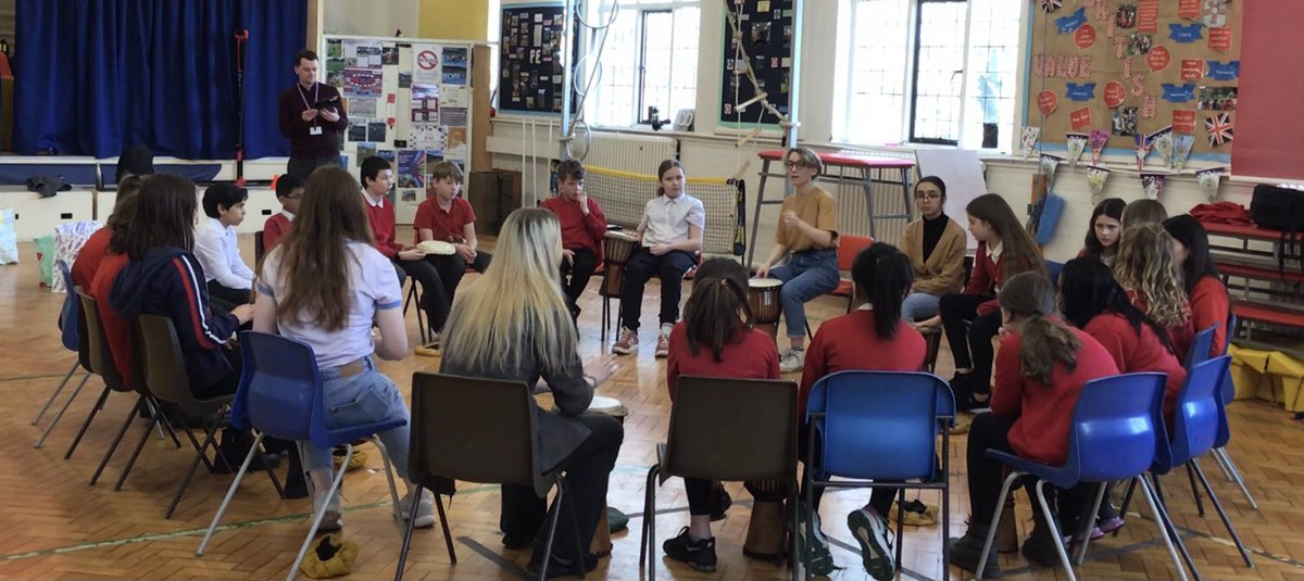 The KS2 classes enjoyed an exciting djembe workshop today. We learnt how to play with three different sounds on the drums - slap, tone and bass! Thank you so much <a href="/UoYMusicEdGroup/">MEG</a> <a href="/HaxbyRoad/">Haxby Road Academy</a>