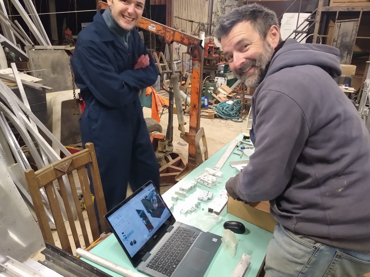 HoverAid's tweet photo. Today, Dan and Chris preparing junction blocks for the second thrust box and Charlie assembles it. Help us finish the build at https://t.co/7b5HTRDk2L #charity #hovercraft #Madagascar #Africa https://t.co/uLtE0RinPe