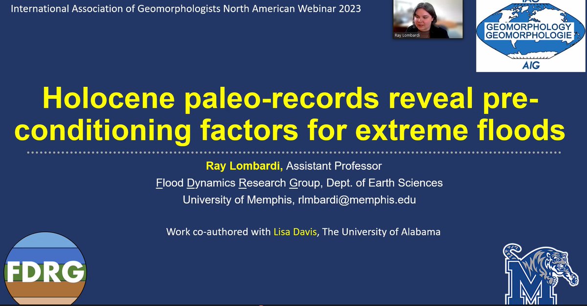UofMEarthSci's tweet photo. Our faculty member, @paleo_ray, presented at the @IAGAIG North American Webinar as part of #IntGeomorphWeek2023! https://t.co/Mbqm9jdYaB