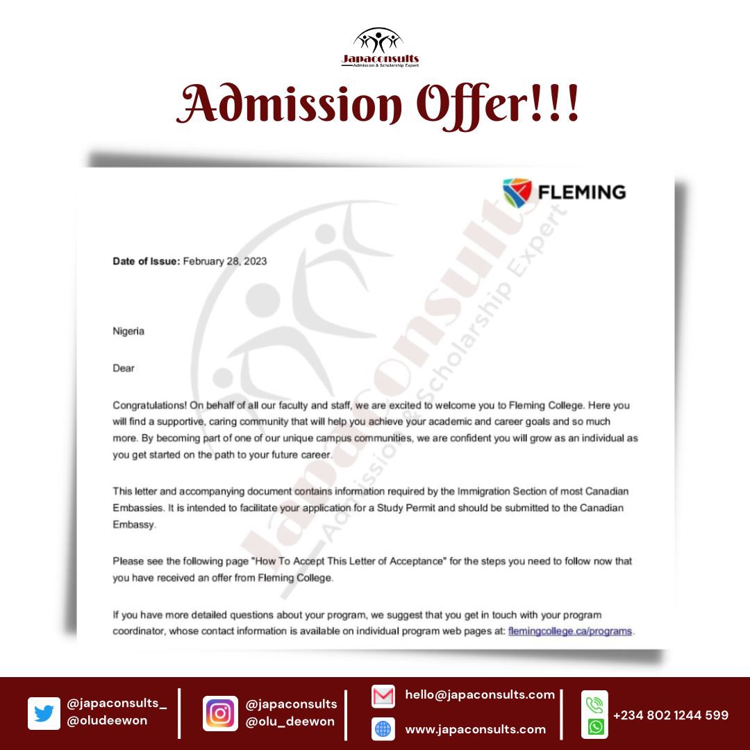 Oludeewon's tweet photo. Let me show you 7 updates from us @Japaconsults_ 

All these guys did it themselves by reading my tweets.

Slide 1: Admission and Scholarship in UK🇬🇧

Slide 2-3: Canada 🇨🇦 Admission 

Slide 4: UK 🇬🇧 Msc Admission with a 3rd Class https://t.co/KIskTPR0ck