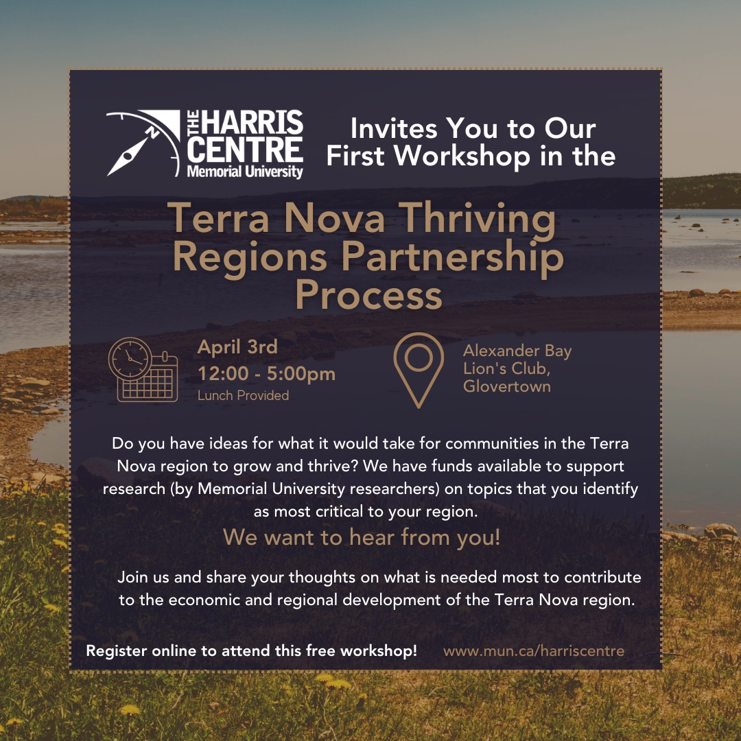 Harris Centre (@harriscentre) on Twitter photo Have ideas for what it would take for communities in the Terra Nova region to grow and thrive? We have funding to support research from <a href="/MemorialU/">Memorial University</a> on topics that you identify as critical. Join us for our first workshop! Register: bit.ly/3Z9BnmN <a href="/TerraNovaNP/">Terra Nova NP</a> <a href="/CBDCNL/">CBDC NL</a> Have ideas for what it would take for communities in the Terra Nova region to grow and thrive? We have funding to support research from <a href="/MemorialU/">Memorial University</a> on topics that you identify as critical. Join us for our first workshop! Register: bit.ly/3Z9BnmN <a href="/TerraNovaNP/">Terra Nova NP</a> <a href="/CBDCNL/">CBDC NL</a>