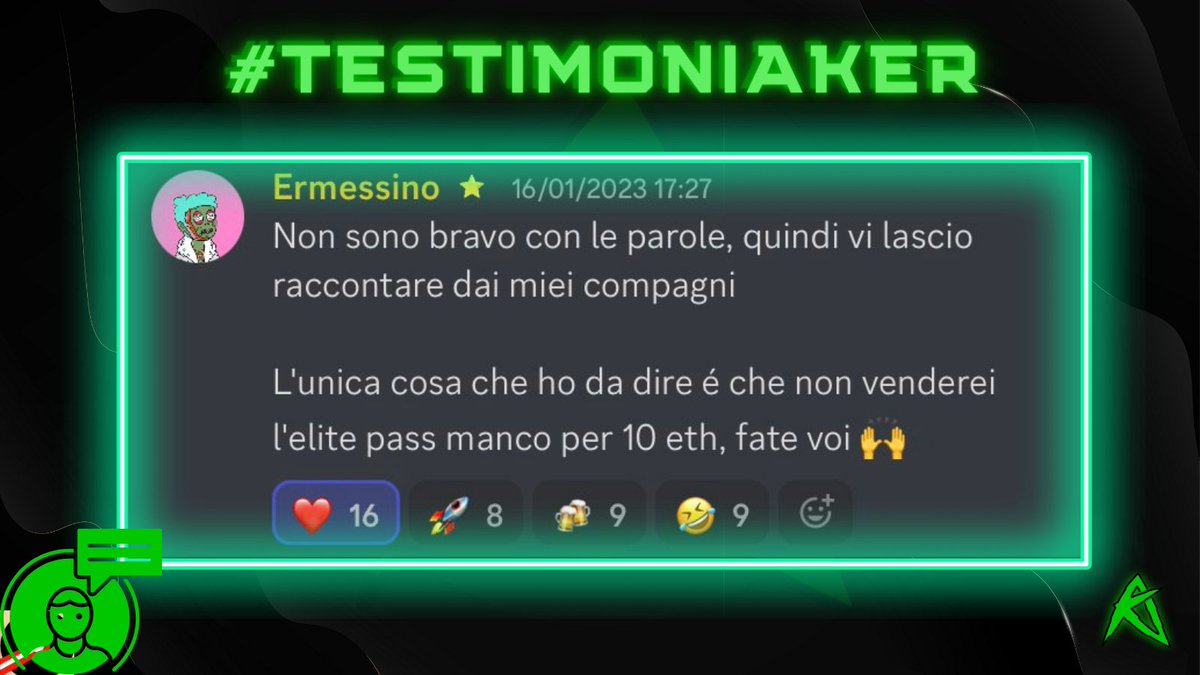 Testimonianza di Ermessino📈💚

Qualcuno gli faccia un offerta da 10 ETH per metterlo alla prova🤣