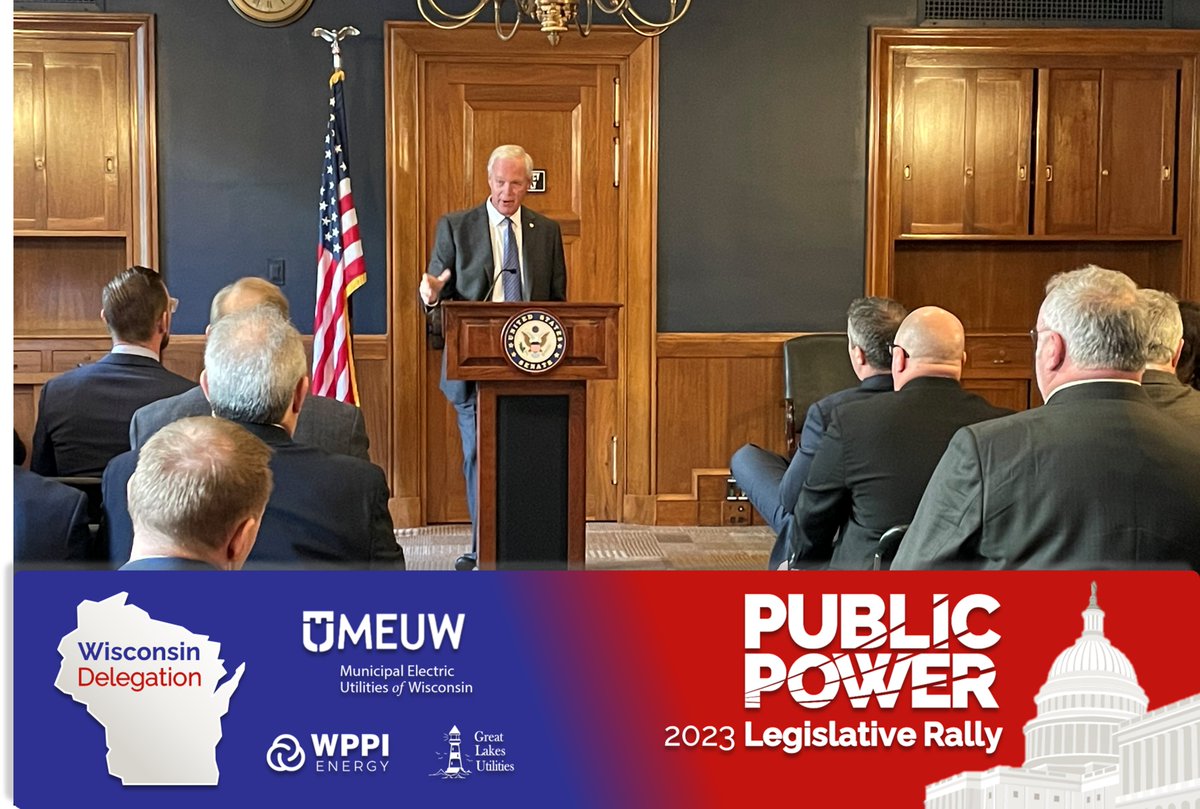 MuniElecWis's tweet photo. Thank you @SenRonJohnson for meeting with the #PublicPower leaders who traveled to D.C. for this year’s @publicpowerorg Legislative Rally. #MEUW https://t.co/dLryF2aQSF