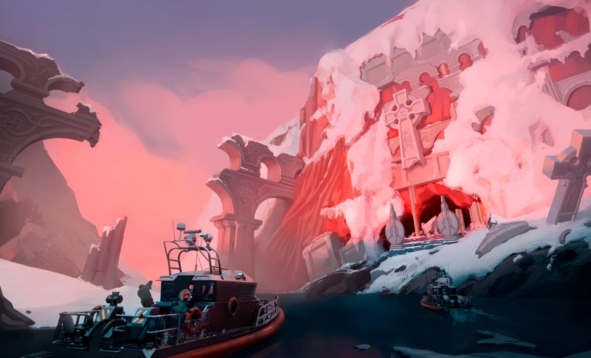 ivanco_mc's tweet image. EXPEDITION TO THE ARCTIC RELICS | Overpainting an Unreal 5 3D base. Give it some love!💜 #Conceptart #Environmentaldesign #UnrealEngine5 #Photoshop