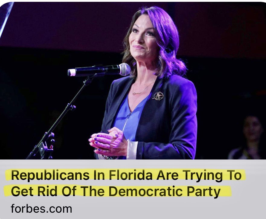 Ron DeSantis' fascist tendencies have emboldened Republicans to pursue new laws ABOLISHING the Florida Democratic Party, creating a one-party state. SB 1248 says 4.8 MILLION Dem voters would be notified their party was 'canceled' and they're now 'No Party' affiliated voters.