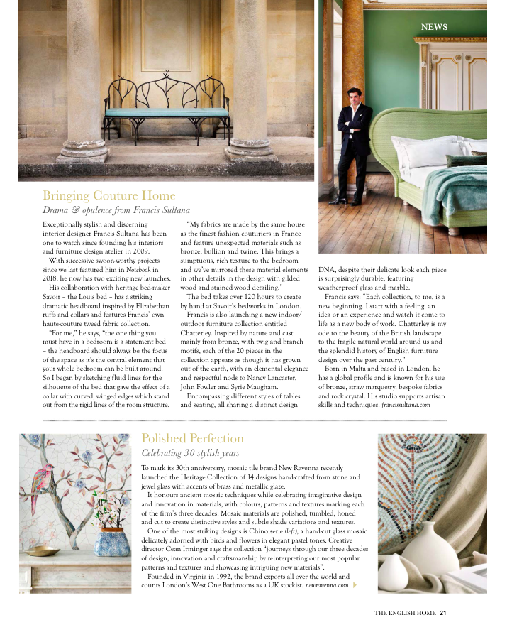 Thank you, <a href="/EnglishHomeTeam/">The English Home</a>, for the lovely feature on our Heritage collection in your April issue. Looking forward to visiting <a href="/westonebathroom/">West One Bathrooms</a> in London this month 🇬🇧 #londondesignweek