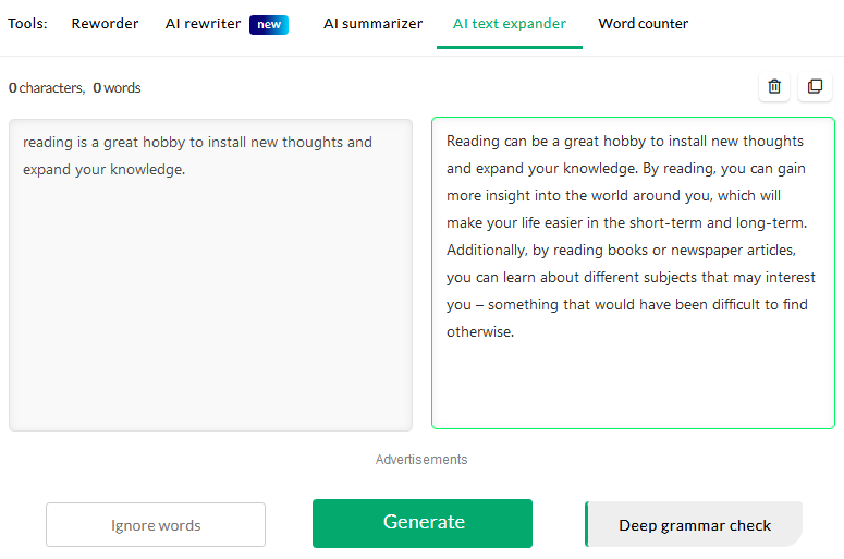 RewriteTool's tweet photo. Write faster and more efficiently than ever with our free AI-powered Text Expander Tool! Answer questions, write ad copies, and more - all with just a few clicks. Try it now at https://t.co/BwN2dspaOP. #ChatGPT #OpenAI #AI #contentmarketing #contentcreation https://t.co/RvEjiXd29z