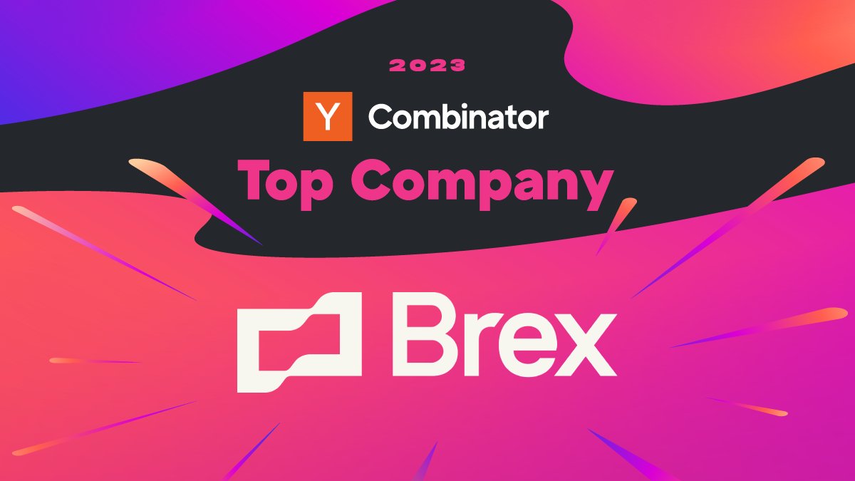 Brex (@brexhq) on Twitter photo We are excited to be recognized by <a href="/ycombinator/">Y Combinator</a> as a top workplace!
It's an honor to be listed as #5 for the top-rated private YC companies and #7 on their Breakthrough Companies list.
Their support, especially from <a href="/anuhariharan/">Anu Hariharan</a>, has been instrumental in our success. We are excited to be recognized by <a href="/ycombinator/">Y Combinator</a> as a top workplace!
It's an honor to be listed as #5 for the top-rated private YC companies and #7 on their Breakthrough Companies list.
Their support, especially from <a href="/anuhariharan/">Anu Hariharan</a>, has been instrumental in our success.