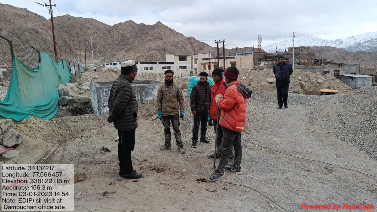Shri Padam Kumar ADG, (Retd)ED(P),RO-Ladakh,NHIDCLvisiting infrastructure works with GM PMU(Infra) Leh and other technical staff <a href="/nhidcl/">NHIDCL</a>