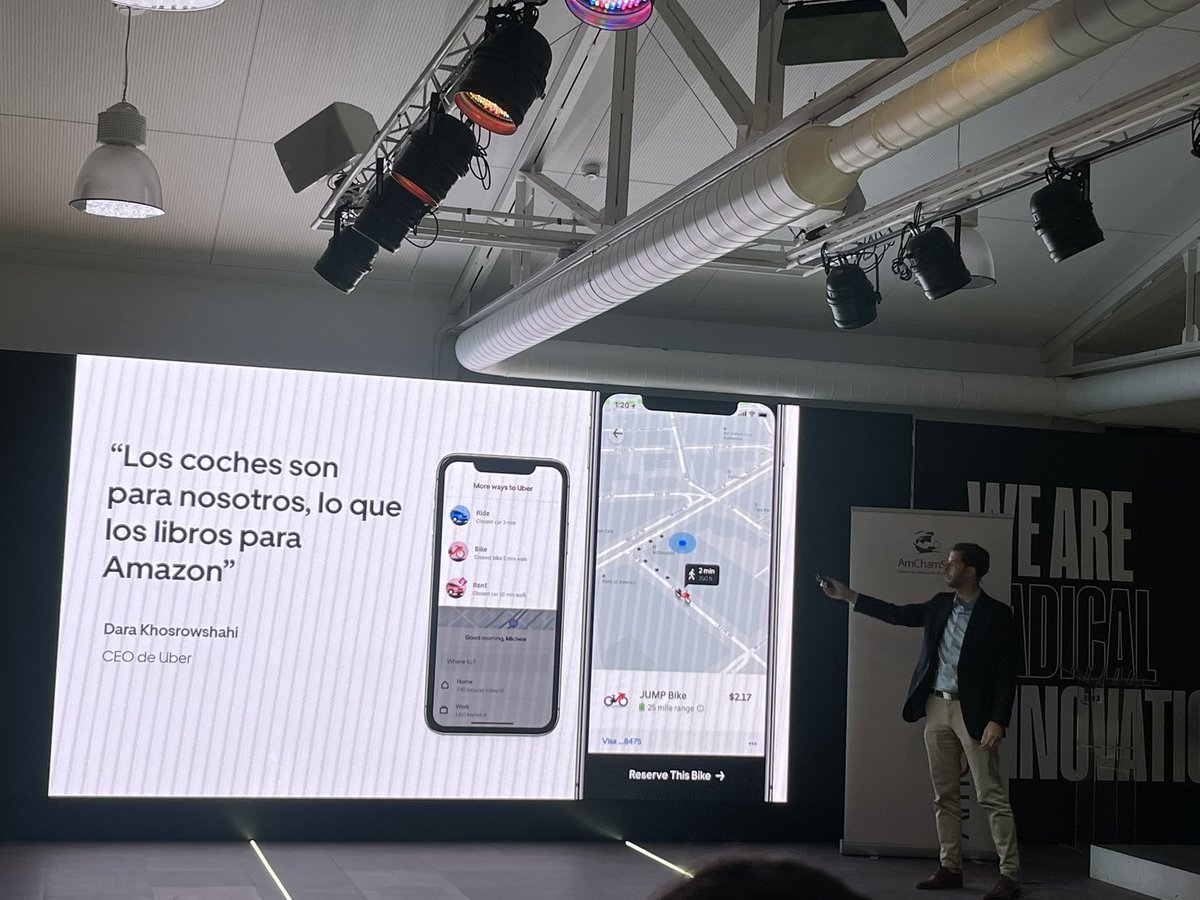 Interesante presentación de Felipe Fernandez Aramburu compartiendo la visión de crecimiento ( tanto en mercado como servicios de #mobilidad ) de <a href="/Uber/">Uber</a> y su aportación a ciudades más verdes y diseñadas para ciudadanos.