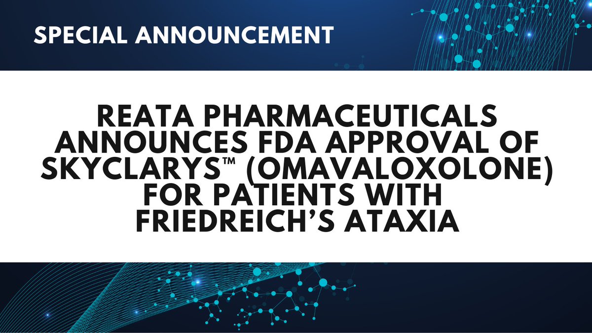 Reata Pharmaceuticals has announced the FDA Approval of SKYCLARYS™ (Omaveloxolone) for those with Friedreich’s Ataxia, making it the first disease associated with mitochondrial dysfunction to have an approved treatment. We applaud @CureFA_org. Learn more: umdf.org/fda-approval-o…