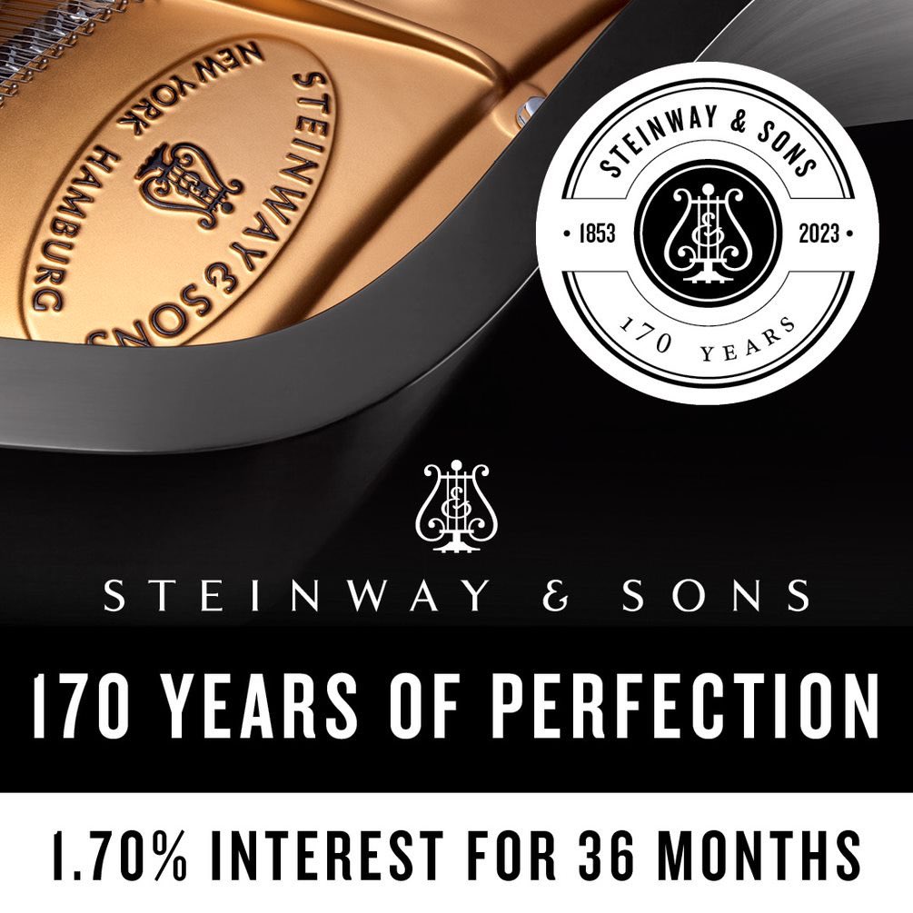 #MeridianMusicCompany is excited to announce a special offer to mark the #170thAnniversary of Steinway & Sons. We will offer 1.70% interest rate financing for 36 months on all new Steinway & Steinway-designed Boston & Essex pianos in inventory. #AnniversarySale #SpecialFinancing