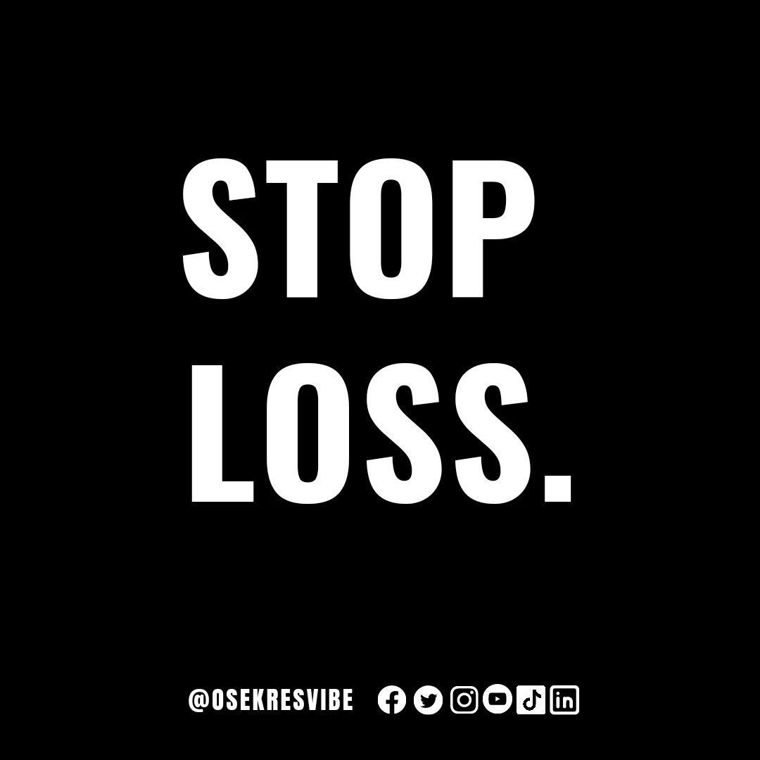 Osekre's tweet photo. You know you can set up a STOP LOSS, right? Here is a gentle reminder to set one up if you haven't. 

Whatever your limit is
Set it up

When the limit is breached
Activate ...

What's your STOP LOSS limit?
Depends on how much pain you can manage
Depends on how much loss you... https://t.co/dyEQIZiTu1