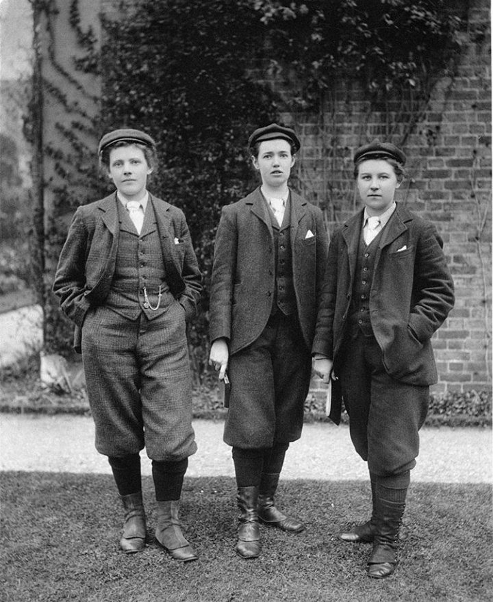 The first female gardeners employed at London's Kew Gardens. Photographed in 1896.