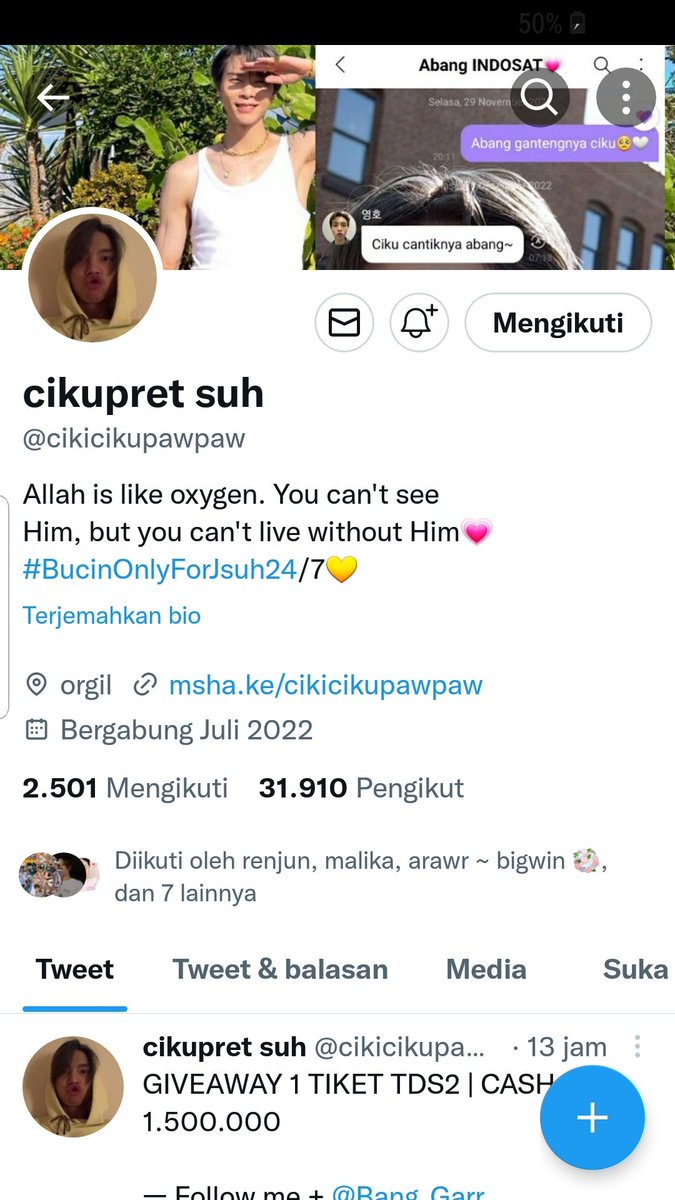 moomin_jea's tweet photo. @cikicikupawpaw @Bang_Garr Done, wish me luck.. terima kasih @Bang_Garr yang udah kasih kesempatan terakhir buat nonton tds. Semoga dilancarkan terus rezekinya ... dan untuk ciku terima kasih udah selalu kasih kami GA ...
Izin tag ya gays @nidasantya @capricyrn @jajananpilaa https://t.co/0myPFf9nIU