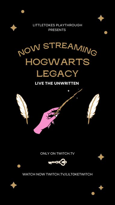 Going live for two hours at 7pm cst 🌙✨https://t.co/bDHCBGRCZt @HogwartsLegacy @Twitch @wizardingworld<a href="/tag/twitch"class="tags"><span>#twitch</span></a><a href="/tag/twitchstreamer"class="tags"><span>#twitchstreamer</span></a><a href="/tag/smallstreamersconnect"class="tags"><span>#smallstreamersconnect</span></a>