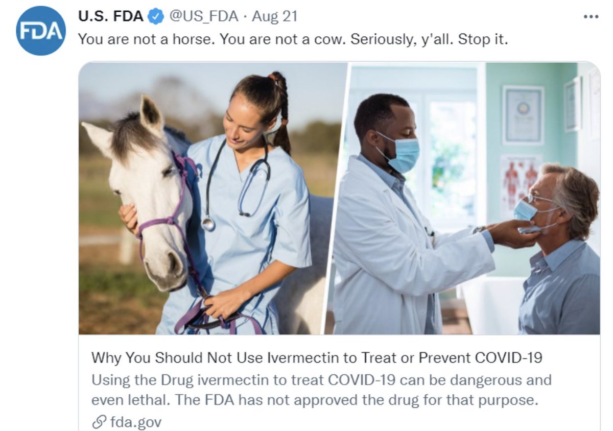 Just a friendly reminder that YOUR Government (captured) agency <a href="/FDA/">FDA</a> responsible for protecting the health of Americans knowingly LIED to YOU about one of safest &amp; most used drugs ever made (and it’s inventor won the Nobel Prize for it)
: Ivermectin!