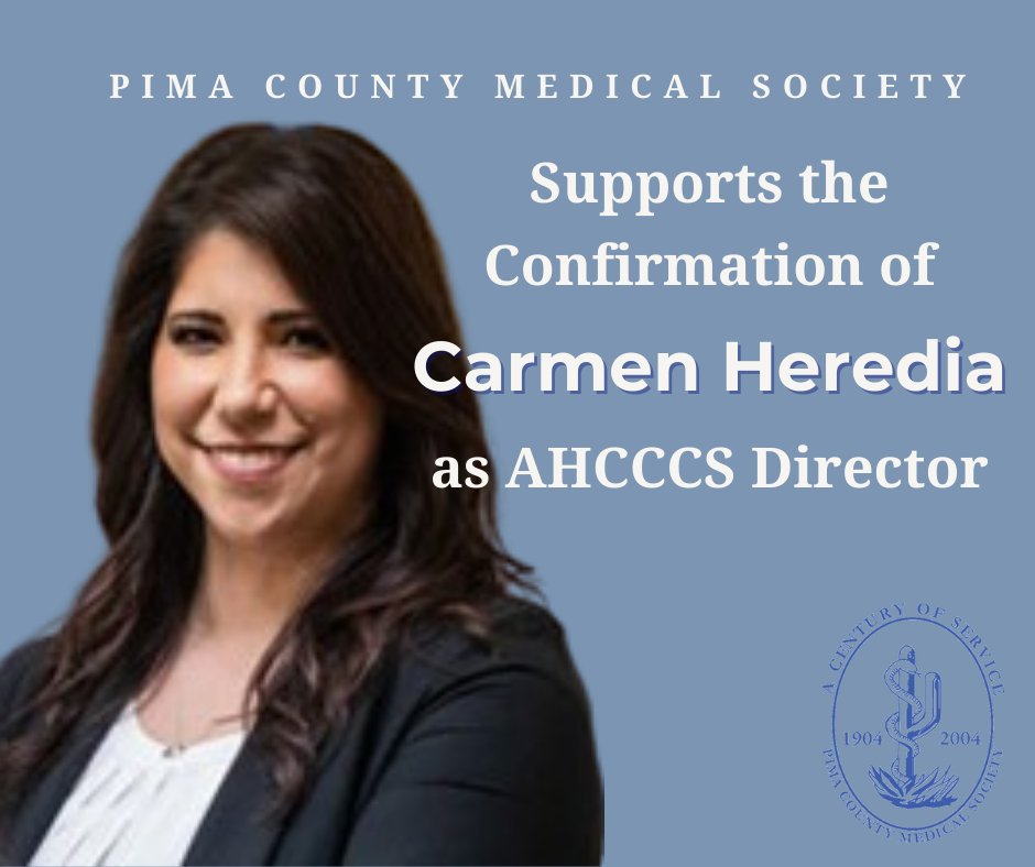 PCMSTuc's tweet image. PCMS is proud to support the confirmation of Carmen Heredia as Director of Health Care Cost Containment System @AHCCCSgovArizona. Learn more about Ms. Heredia: arizonafuture.org/about-us/board…