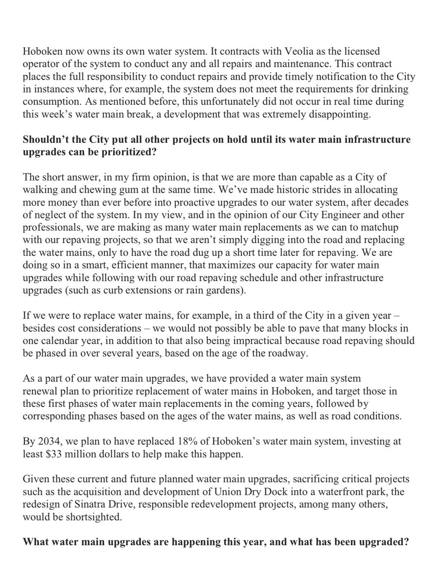 RaviBhalla's tweet photo. Over the past 48 hours, I’ve received a number of thoughtful inquiries about our water system. Following the initial FAQ we put out yesterday, here is a second communication that I hope is helpful for residents. https://t.co/KCf7RdPVeD