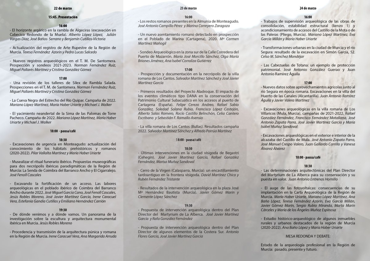 En el CDL de Murcia, sección de Arqueología ya tenemos listo el programa del congreso. Vía zoom o presencial, no te lo pierdas. 🤗⛏️🏺