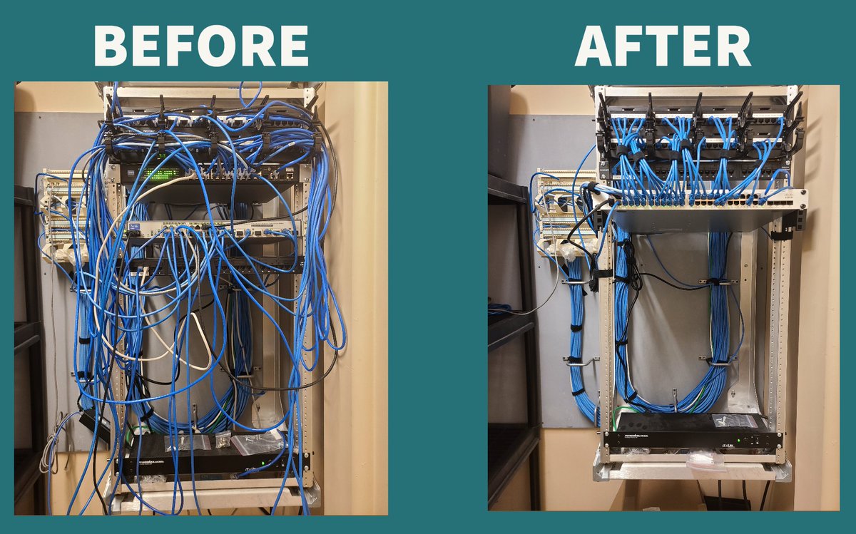 HawkPointTech's tweet image. A satisfying before &amp;amp; after 🤩🤩
Shout out to our Network Admin, Kent, for this network refresh!