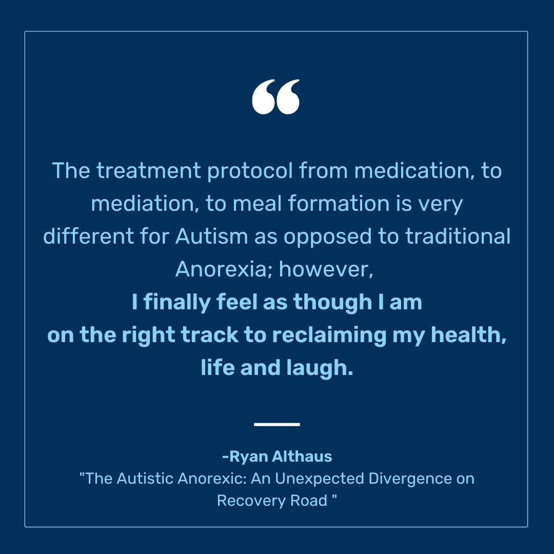 NEDAstaff's tweet image. Today on the NEDA Blog, Ryan Althaus discusses anorexia in in individuals with autism. 
Read the full blog here: bit.ly/41DZHik

#EDAW #EDAW2023 #ItsTimeForChange #NEDA