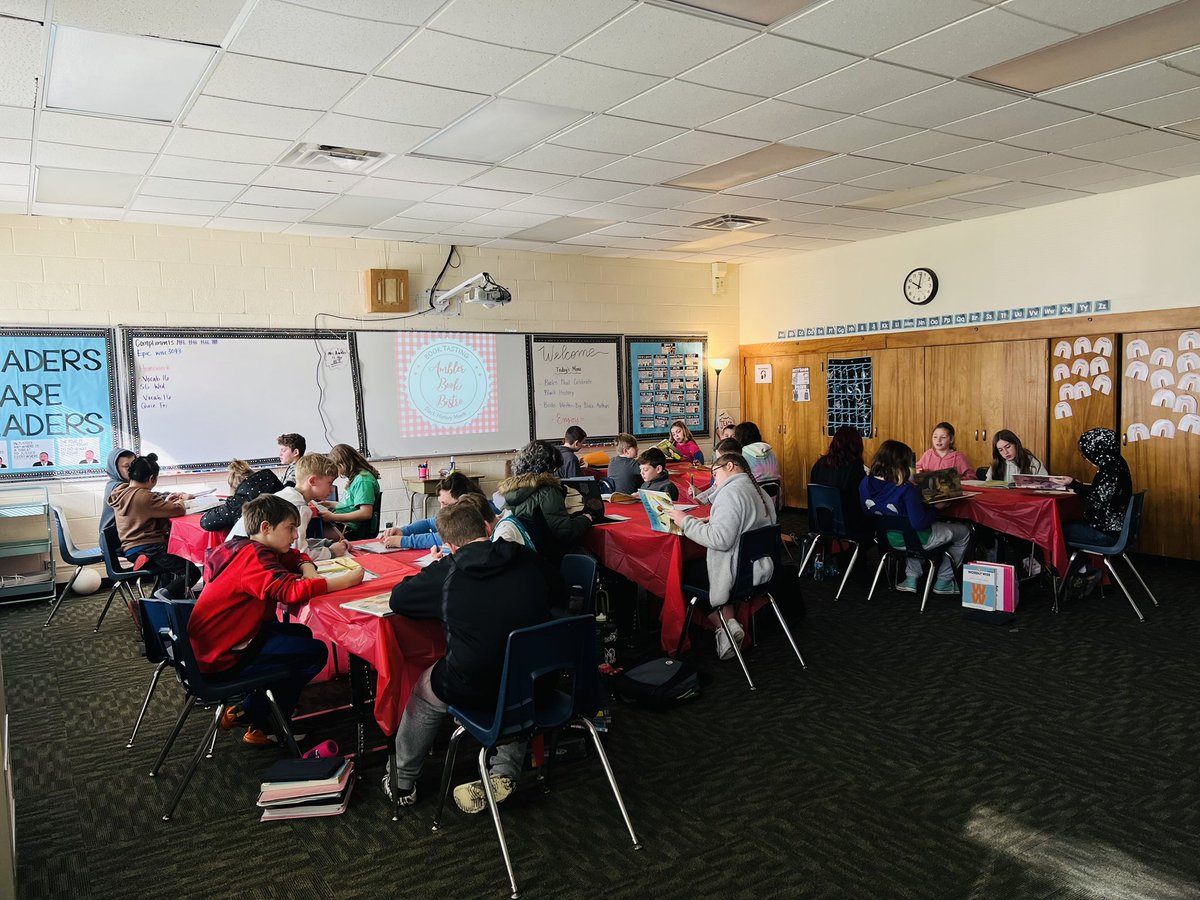 MrsAmblerYES's tweet photo. Welcome to Ambler Book Bistro- We had our first book tasting today and the students loved being able to explore 10+ books at one time! https://t.co/Z5Swr8eqqt