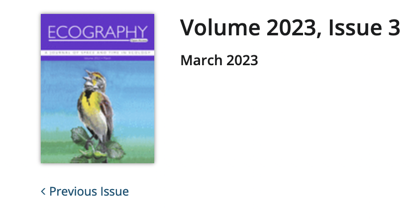 Harold Eyster (@haroldeyster) on Twitter photo Excited to see my painting of a #Dickcissel sitting in a hazelnut bush made it on the cover of <a href="/EcographyJourna/">Ecography</a>! Read more about our study of perennial polyculture farms that inspired the painting here: onlinelibrary.wiley.com/doi/full/10.11ā¦
<a href="/Maayanster/">Maayan Kreitzman</a> <a href="/srivastavalab/">Srivastava Lab</a> <a href="/KaiChanUBC/">Kai Chan</a> Excited to see my painting of a #Dickcissel sitting in a hazelnut bush made it on the cover of <a href="/EcographyJourna/">Ecography</a>! Read more about our study of perennial polyculture farms that inspired the painting here: onlinelibrary.wiley.com/doi/full/10.11ā¦
<a href="/Maayanster/">Maayan Kreitzman</a> <a href="/srivastavalab/">Srivastava Lab</a> <a href="/KaiChanUBC/">Kai Chan</a>