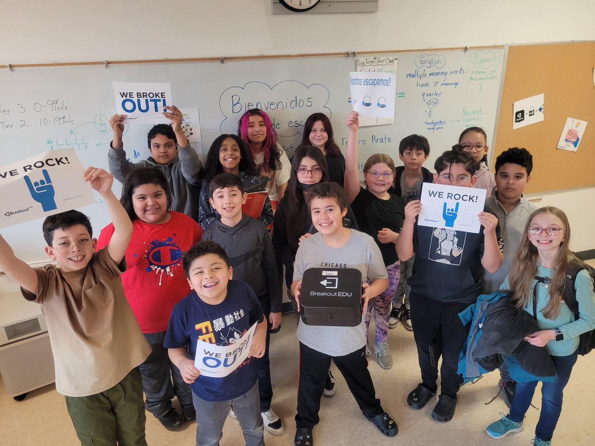 WoodlandIntDual's tweet photo. ¡Nosotros escapado! 5th Dual students participated in a bridging lesson in math that ended with a Breakout Room in Spanish! Mission accomplished. Way to go Wildcats! @d50intermediate @WoodlandDual https://t.co/lCM1QTr9WU
