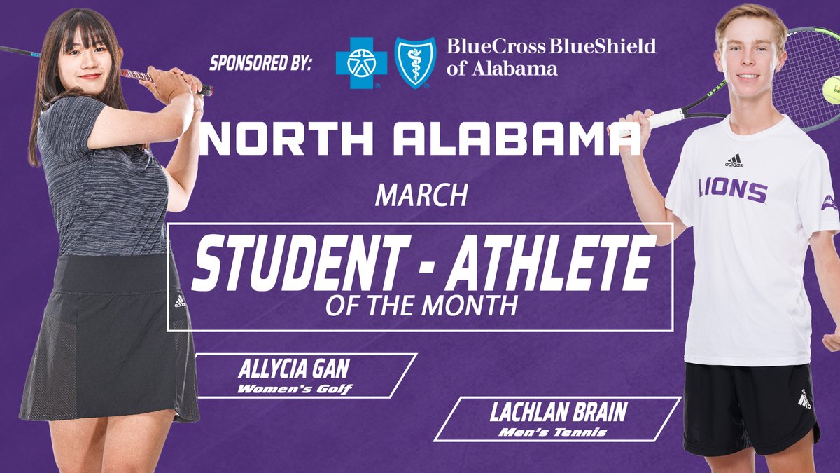 UNAAthletics's tweet photo. Allycia Gan and Lachlan Brain are your @BCBSofAlabama Student-Athletes of the Month‼️

Blue Cross Blue Shield🔗 https://t.co/GccHAAiUr9

#RoarLions 🦁 https://t.co/Vrpqcj2wfv