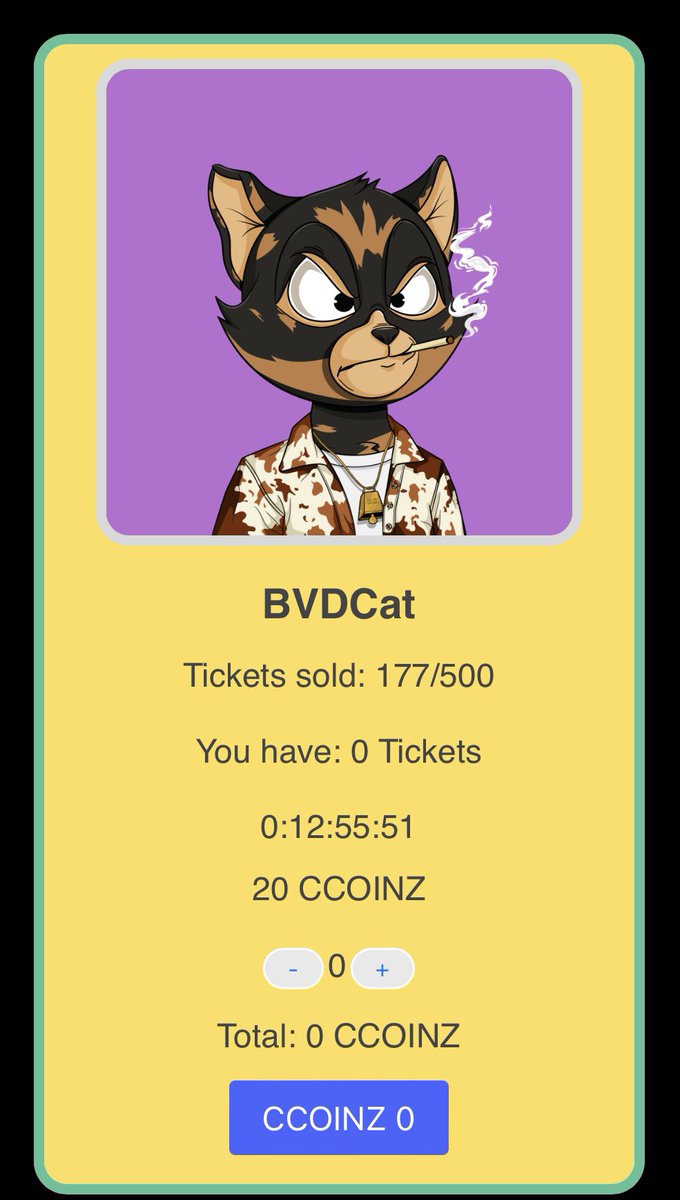 twoandhalftone's tweet photo. 177 Tickets sold 
12 Hours left

🔥 LFG CollectaBot fam… y’all the most supportive community on CT no doubt!!🙏 

#collectabotz #botish #community #humpday #bvdcat https://t.co/290SRDWxYy
