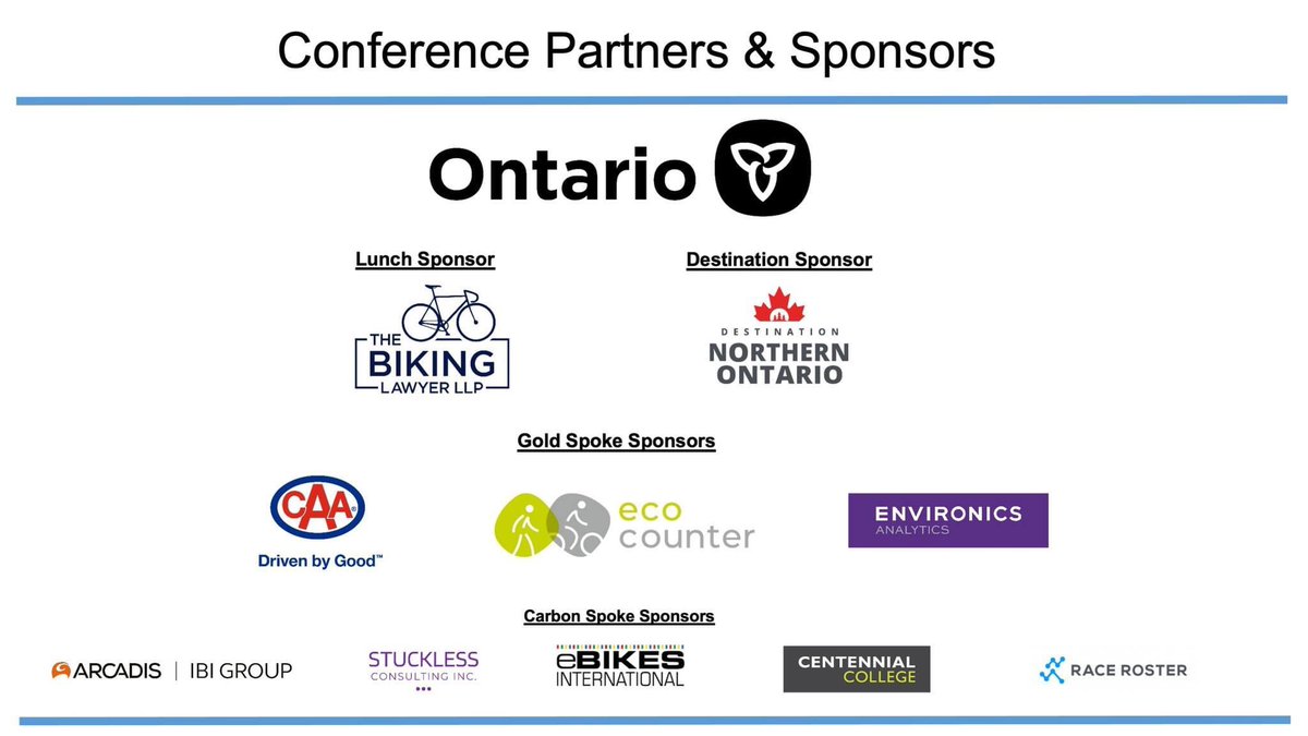 VERY excited to speak tomorrow at the ON by Bike Destination Travel /Tourism Conference @centennialcollege 
Thanks to many Sponsors and Partners @ontario_by_bike @ontario_bike_trails @caasco <a href="/bikinglawyer/">Joseph Lee</a> <a href="/RaceRoster/">Race Roster</a> @arcadisnorthamerica #niagaracying @ibi_group #cyclinglife