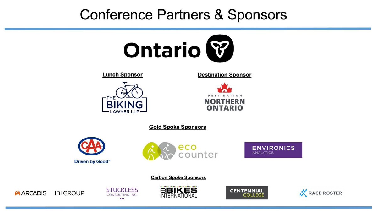 VERY excited to speak tomorrow at the ON by Bike Destination Travel /Tourism Conference @centennialcollege Thanks to many Sponsors and Partners @ontario_by_bike @ontario_bike_trails @caasco @bikinglawyer @RaceRoster @arcadisnorthamerica #niagaracying @ibi_group #cyclinglife