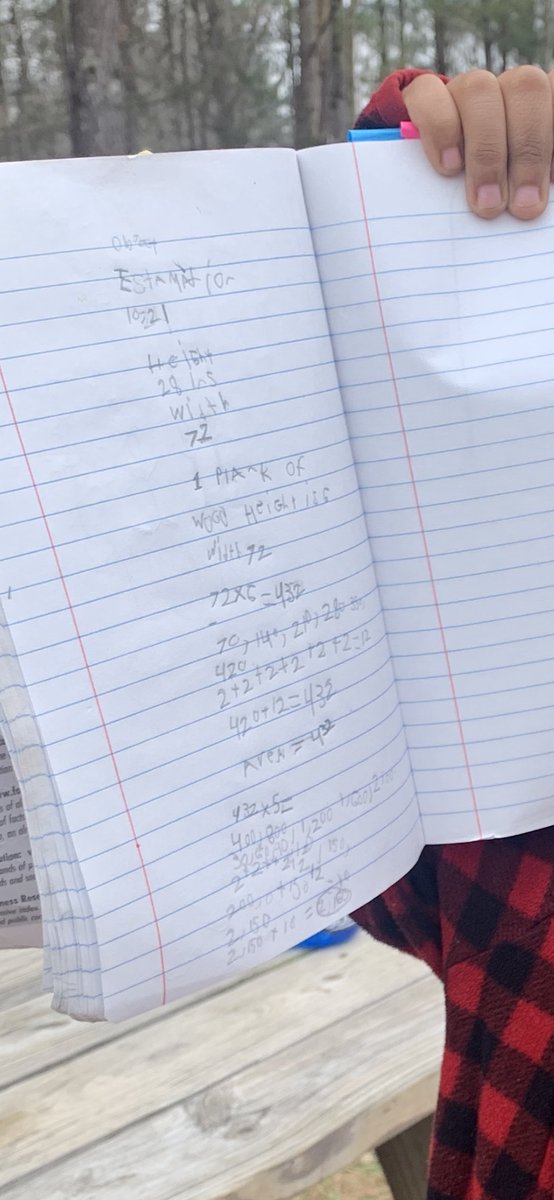 dtoma_harrold's tweet image. We did an AWESOME area exploration outside on some picnic tables today! The kiddos used their multiplication strategies to find 28in x 72in! 😱😱 #studentteaching #ElonEd #mathoutside