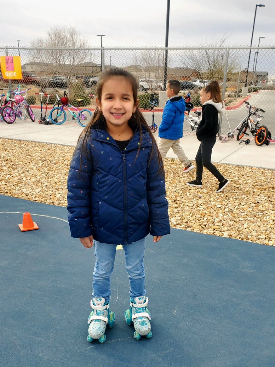 KM_Sotomayor's tweet photo. The girls loved Wheels Day today. They had a fun course to ride and skate through! #CTESticksTogether https://t.co/ioQDd0ZZQG