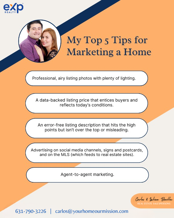 Here are my top 5 tips for successfully marketing a home!

Read More Here: instagram.com/p/CpQ43mUyn53/

 #realestatetips #sellertips #sellingtips #homeselling #NYrealtor #longisland #mastic