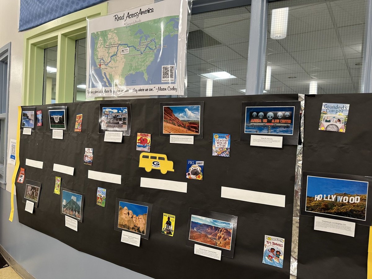Katy_Lumb's tweet photo. โReading gives us a place to go when we have to stay where we are.โ ๐ In our #ReadAcrossAmerica journey, every minute of reading is one mile of our trip across the country! ๐ Weโve almost made it to Hollywood! ๐คฉ๐ #GanandaPROUD #ReadAcrossAmerica2023 #RAAweek https://t.co/NVFu6BcFn9