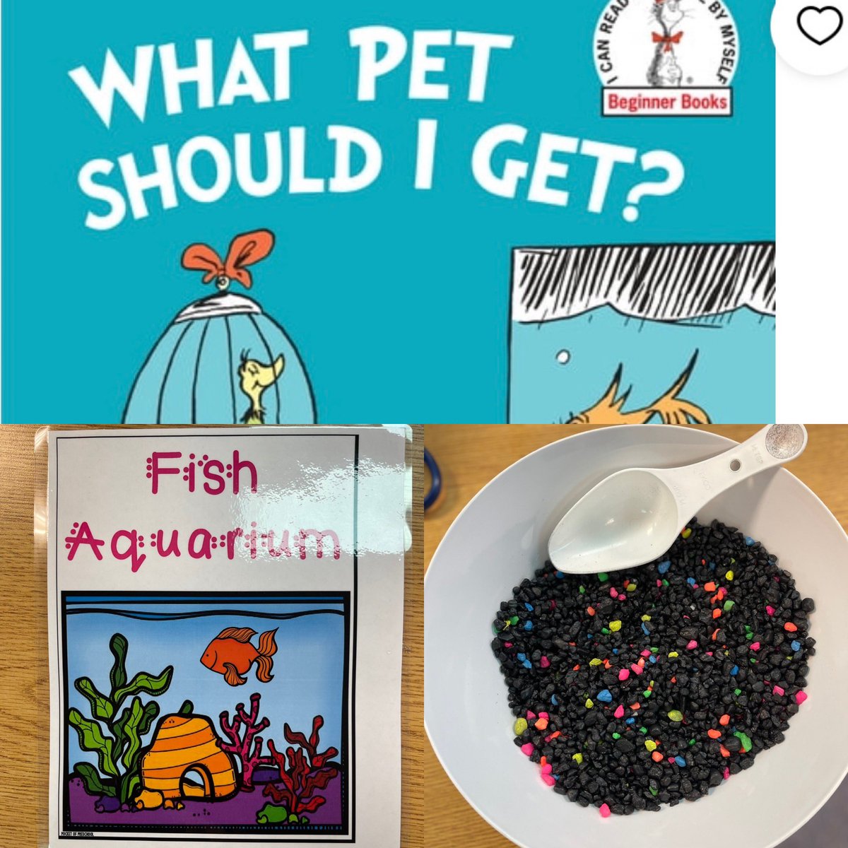 BrittanyHawks05's tweet image. Today in PreK we read, What Pet Should I Get by Dr. Seuss. The children were so excited to go to the “pet store” to buy their own fish. This lesson was fun and engaging. We incorporated reading, math, writing, and so much more in a lesson these kids aren’t soon to forget! #theBHT